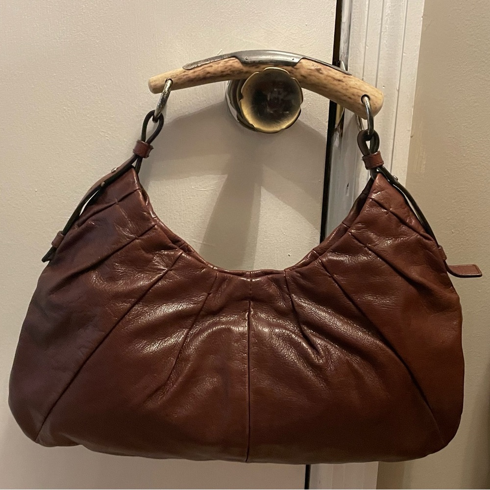 Yves Saint Laurent Rich Brown Leather Hobo Bag